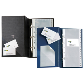 Portabiglietti visita mc 30 - 16,5x28 cm - 320 biglietti - blu - sei rota