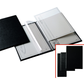 Portamenù l - 11x31 cm - pvc - nero - 2+2 tasche - sei rota