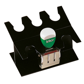 Portatimbri lineare - metallo - 6 posti - nero - lebez