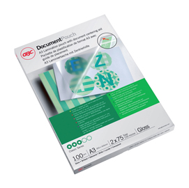 Pouches - a3 - 303x426 mm - 2x75 micron - a3 - gbc - scatola 100 pezzi