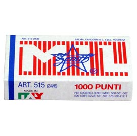 Punti 515 - 24/6 - acciaio naturale - metallo - zenith - conf. 1000 pezzi