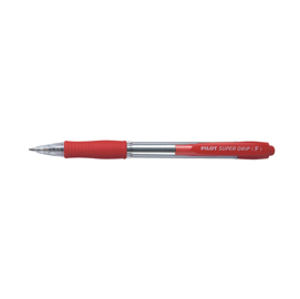 Penna a sfera a scatto super grip  - punta fine 0,7mm - rosso - pilot