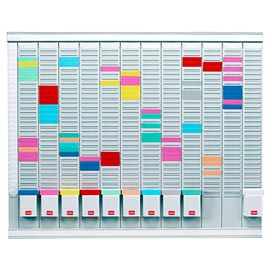 Professional planner - 80x73x1,5 cm - 100 schede indice 1 bianche e 1000 schede indice 2 colorate incluse - nobo