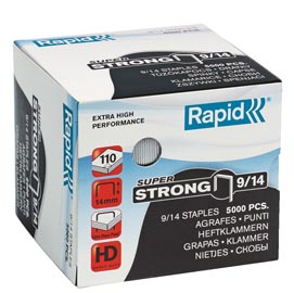 Punti rapid super strong - alti spessori - 9/14 - acciaio zincato - metallo - rapid - conf. 5000 pezzi