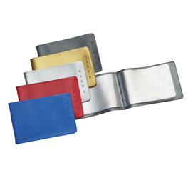 Porta cards - 6 tasche interne - pvc - 8,5x5,4 cm - colori assortiti - favorit