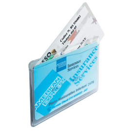 Porta cards - 2 tasche - 9,5x6,5 cm - trasparente - favorit - conf. 50 pezzi
