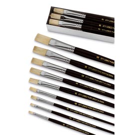 Pennello punta piatta serie 577 - punta a spatola in pura setola - n.8 - lebez