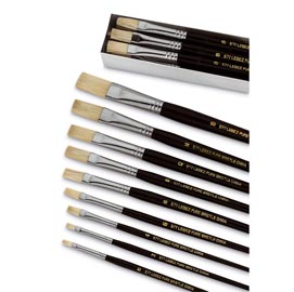 Pennello punta piatta serie 577 - punta a spatola in pura setola - n.16 - lebez