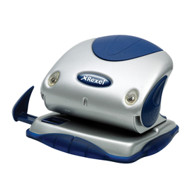 Perforatore p225 - massimo 25 fogli - 2 fori - passo 8 cm - argento/blu - rexel