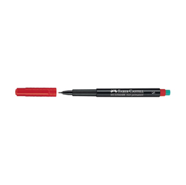 Pennarello multimark universale permanente con gomma  - punta superfine 0,4mm - rosso - faber castell