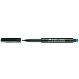 Pennarello multimark universale permanente con gomma - punta fine 0,6mm - nero - faber castell