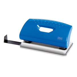 Perforatore 1260 - massimo 10 fogli - 2 fori - passo 8 cm - blu - lebez
