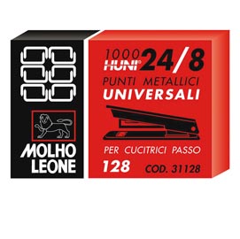 Punti 128 - 24/8 - metallo - molho leone - conf. 1000 pezzi