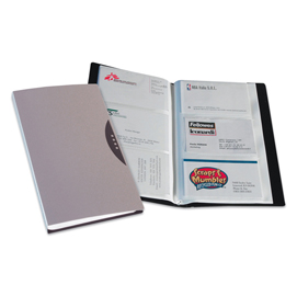 Portabiglietti da visita office suites - 120 tasche - con custodia - 11,4x19,2 cm - nero - fellowes