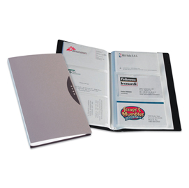 Portabiglietti da visita office suites - 120 tasche - con custodia - 11,4x19,2 cm - silver - fellowes