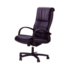 Poltrona direzionale gemini py - pelle - con ruote e braccioli - nero - unisit