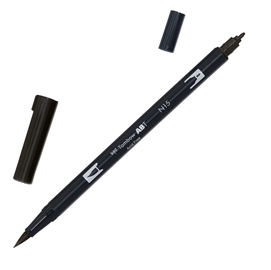 Pennarello dual brush n15 - nero - tombow