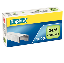 Punti rapid standard - 24/6 - acciaio zincato - metallo - rapid - conf. 1000 pezzi