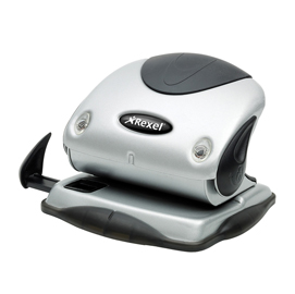 Perforatore p225 - massimo 25 fogli - 2 fori - passo 8 cm - argento/nero - rexel