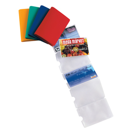 Porta carte di credito card 10 color - 10 tasche - 5,8x8,7 cm - colori assortiti - sei rota - conf. 5 pezzi