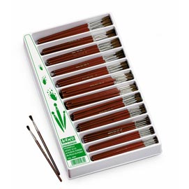 Pennelli punta tonda - pelo di pony - serie 9124 - lebez - assortimento vetrinetta 228 pezzi