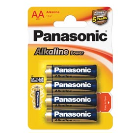Pile stilo aa - 1,5v - alcalina - panasonic - blister 4 pezzi