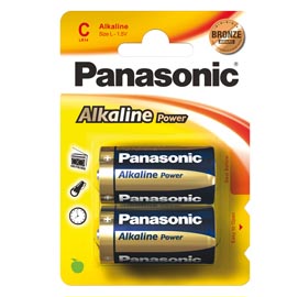 Pile mezzatorcia c - 1,5v - alcalina - panasonic - blister 2 pezzi