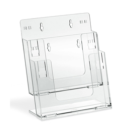 Portadepliant componibile - da banco e parete - 2 tasche a4 - lebez