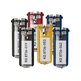 Portachiavi key clip - giallo - durable - conf. 6 pezzi