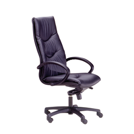 Poltrona direzionale fornax - con ruote e braccioli - pelle - nero - unisit