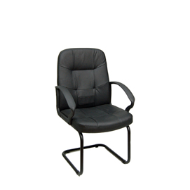 Poltrona visitatore auriga v - pelle/sky - nero - unisit