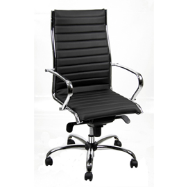 Poltrona direzionale pollux new pnp - pelle - con ruote e braccioli - nero - unisit