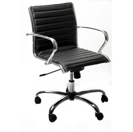 Poltrona direzionale pollux new pnd - pelle - con ruote e braccioli - nero - unisit