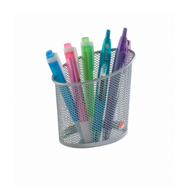 Portapenne mesh - rete metallica - 10,5x7,3x10,3 cm - argento - alba