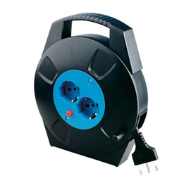 Prolunga con avvolgicavo da 8 mt - 2 prese schuko/bipasso - mkc