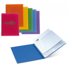 Portalistini con spirale gyro - buccia - ppl - 22x30 cm - 40 buste - colori assortiti - sei rota