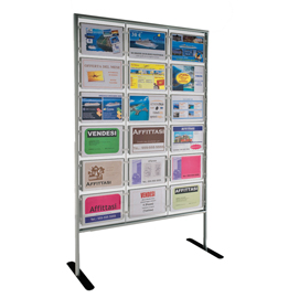 Porta avvisi menpa da terra - 18 display a4 orizzontali - tecnostyl