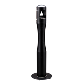Posacenere da terra - a colonna - diametro 13 cm - altezza 101 cm - base 29 cm - inox - nero - medial international