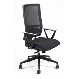 Poltrona semidirezionale nereide - con ruote e braccioli - nero - unisit