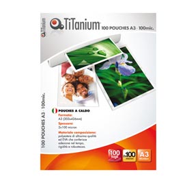 Pouches - a3 - 303x426 mm - 2x100 micron - titanium - conf. 100 pezzi