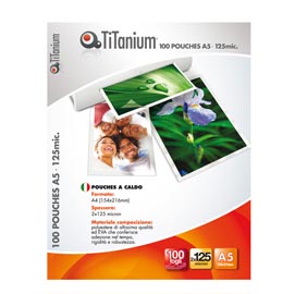 Pouches - a5 - 154x216mm - 2x125 micron - titanium - conf. 100 pezzi