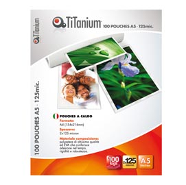 Pouches - business card - 60x90 mm - 2x125 micron - titanium - conf. 100 pezzi