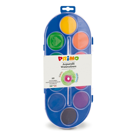 Pastiglie acquerelli  - ø 44mm - colori assortiti - primo - astuccio 10 pastiglie