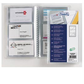 Porta biglietti da visita personalizzabile - 20 buste da 3 tasche - 12,5x20,5 cm - favorit