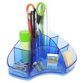 Portapenne multipot classic - 14x20x9 cm - azzurro trasparente - arda