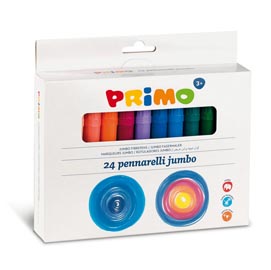 Pennarelli jumbo - punta ø7,6mm - colori assortiti - primo - astuccio 24 pezzi