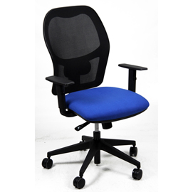 Poltrona semidirezionale hubble - con ruote e braccioli - blu - unisit