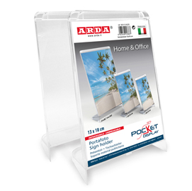 Portadepliant/portafoto - 13x18 cm - plastica cristallo - arda