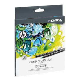 Pennarelli aqua brush duo - una punta 2,0mm - una punta 4,0mm - lyra