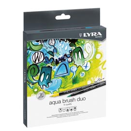 Pennarelli aqua brush duo - una punta 2,0mm - una punta 4,0mm - lyra